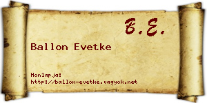 Ballon Evetke névjegykártya